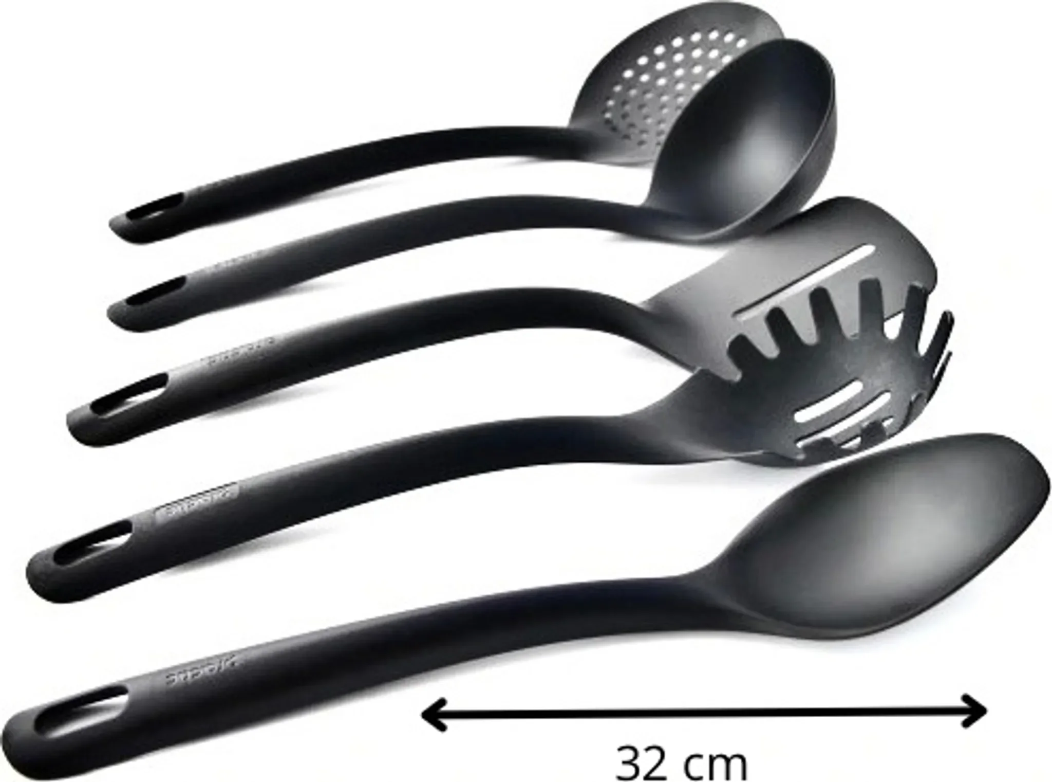 5-teiliges Küchenzubehör Set – Schwarz, Loft-Stil